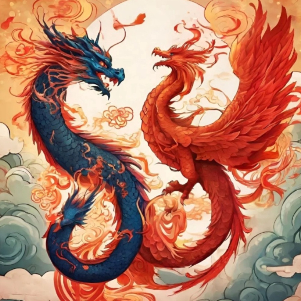 White Jade Phoenix and dragon necklace - Picture 6 of 7